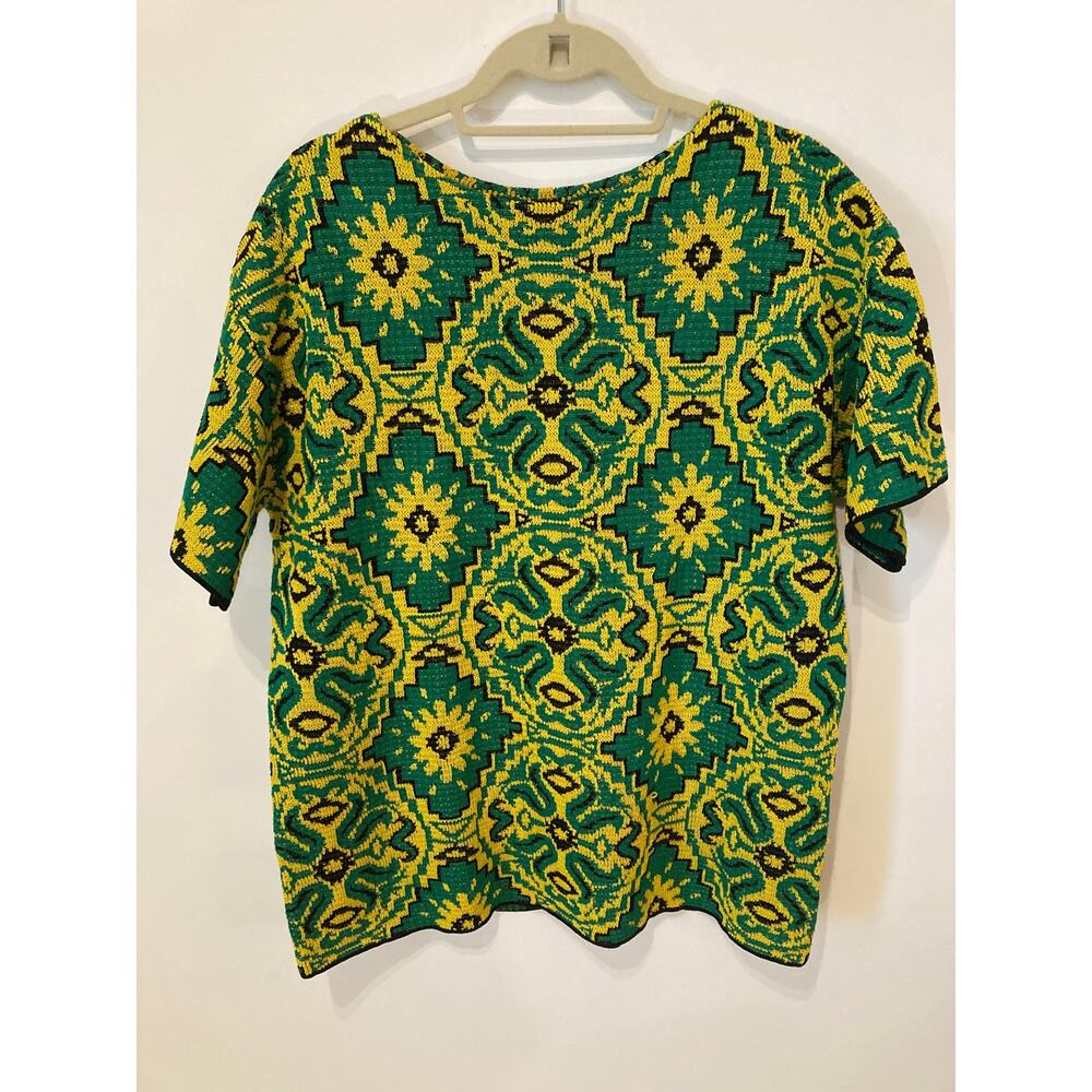 Dries Van Noten Green Knit Sweater Tunic Graphic Print ~Size M ~ Gorgeous! - Picture 13 of 13